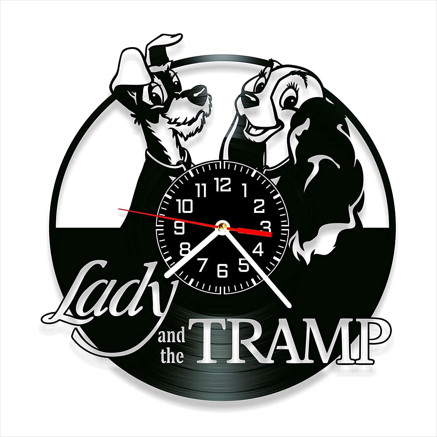 Часы настенные Леди и Бродяга 2042 из виниловой пластинки