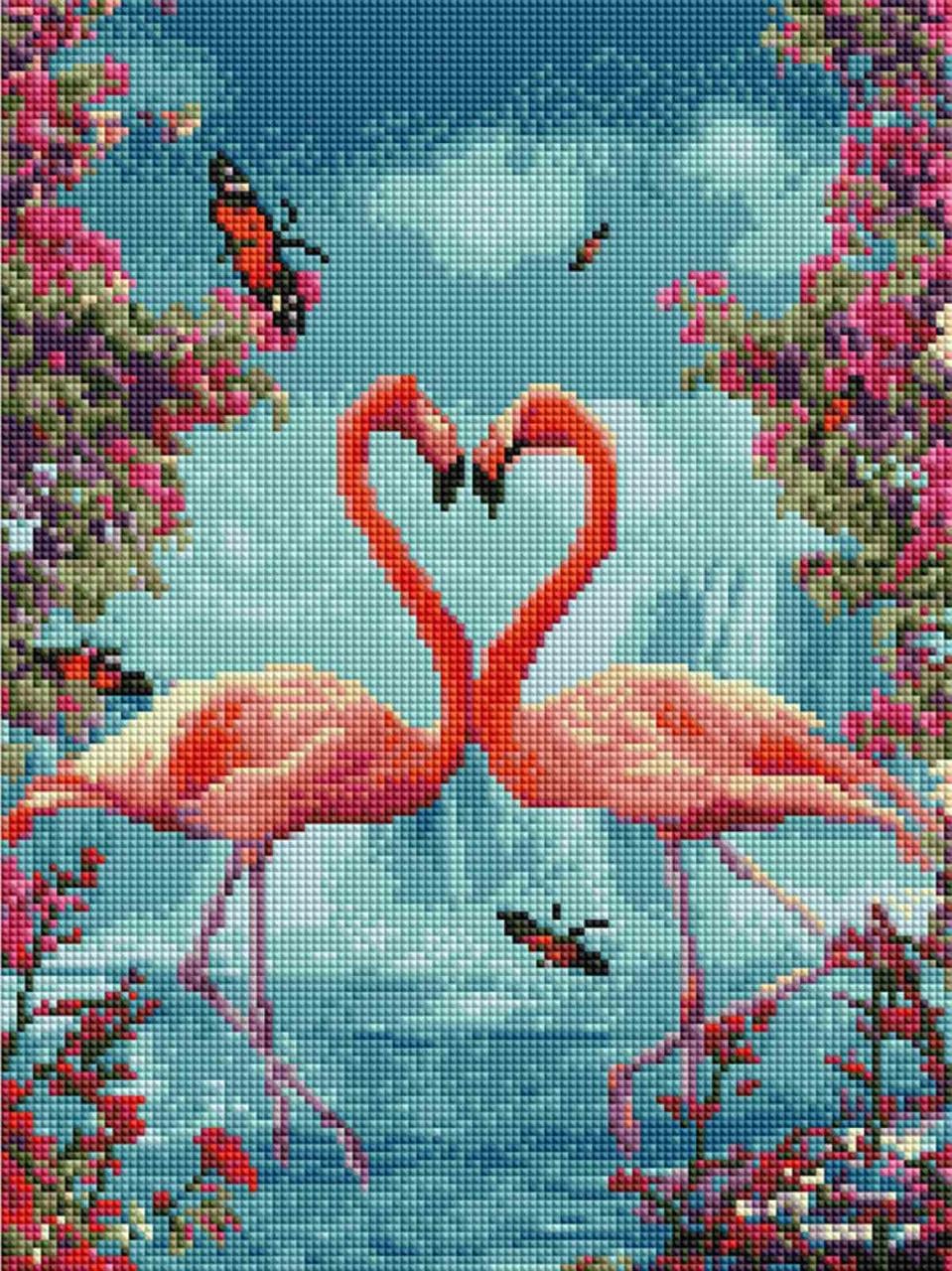 Алмазная мозаика ColorArt Розовые фламинго 30х40 см (ST449)