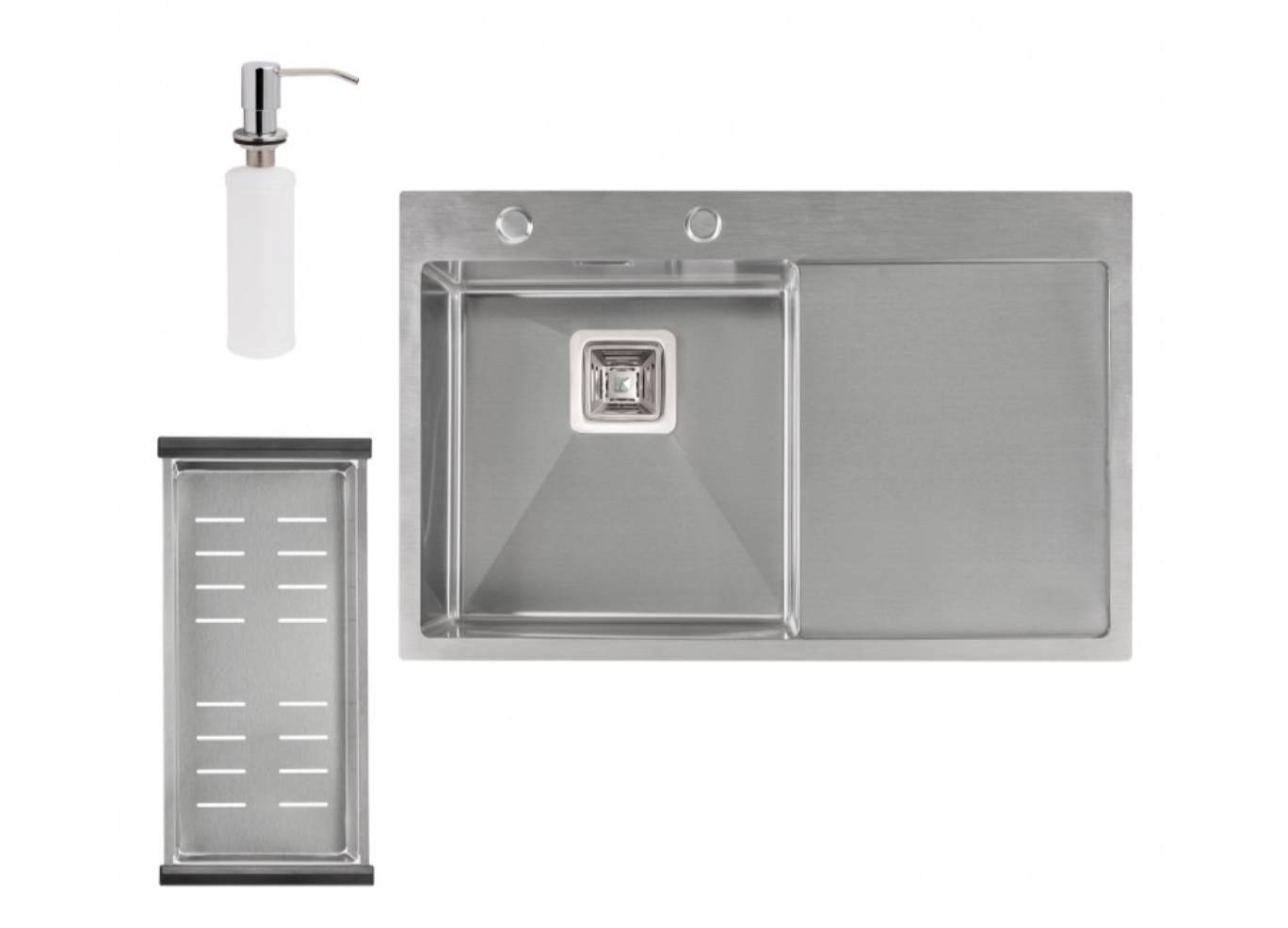 Мойка для кухни Q-tap DK7850L сушилка/дозатор для моющего средства 3,0/1,2 мм (e06b5533)