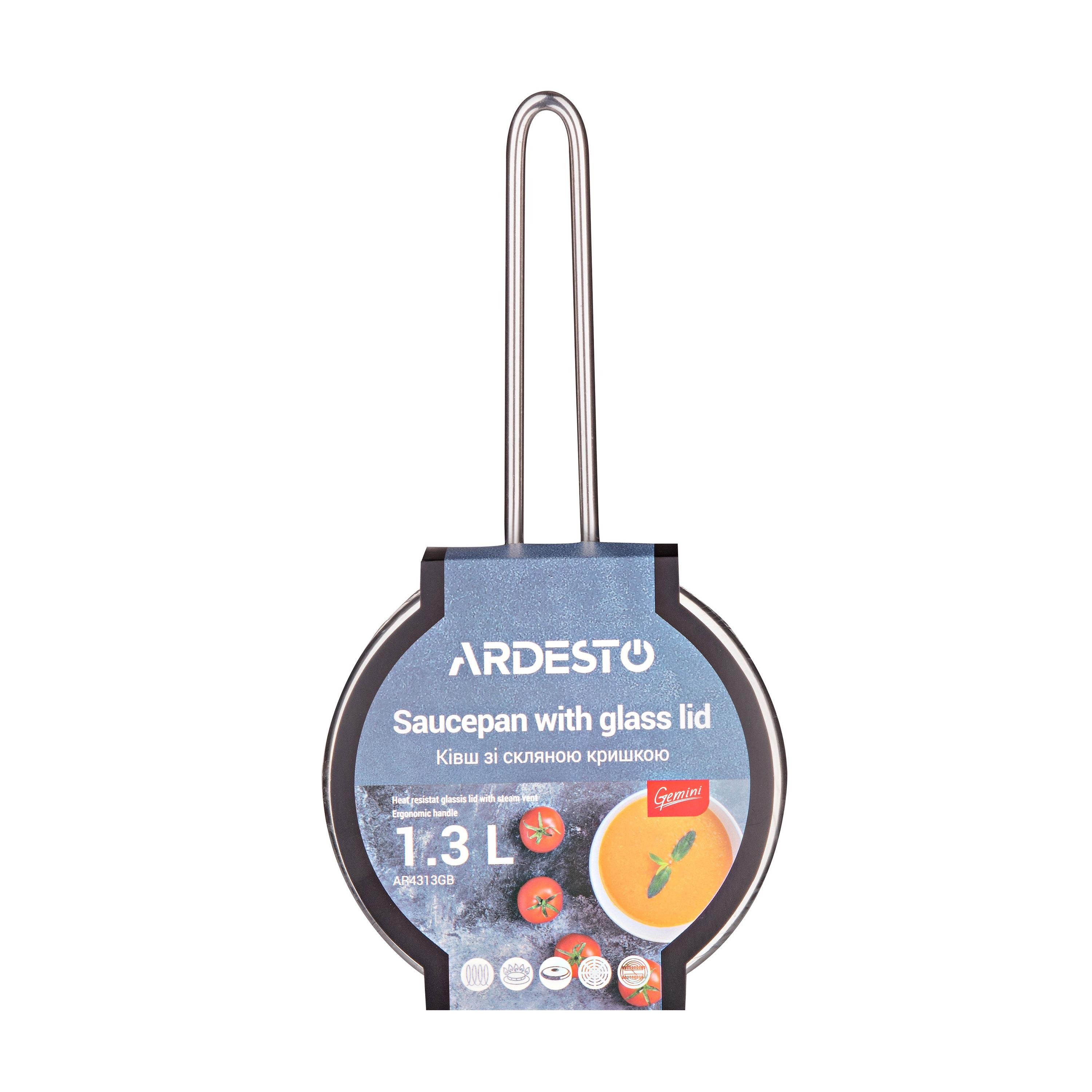 Ковш с крышкой Ardesto Gemini Ligurіa 1,3 л Нержавеющая сталь (AR4313GB) - фото 3