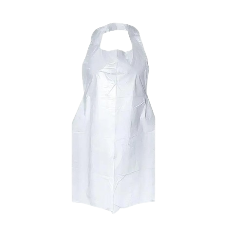 Фартух ПЕ 760х1300 мм/50 мкм 25 шт./уп. LDPE Білий (pe7613050w25)