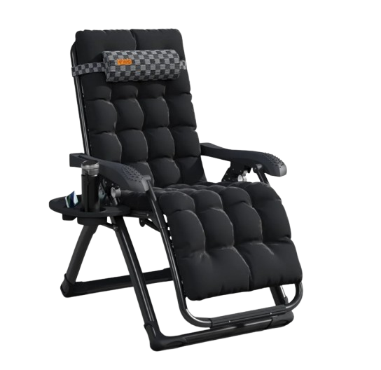 Кресло шезлонг Zero Gravity WCG S14-PP Louis с полотном с шахматным узором с матрасом Черный (3017516109)