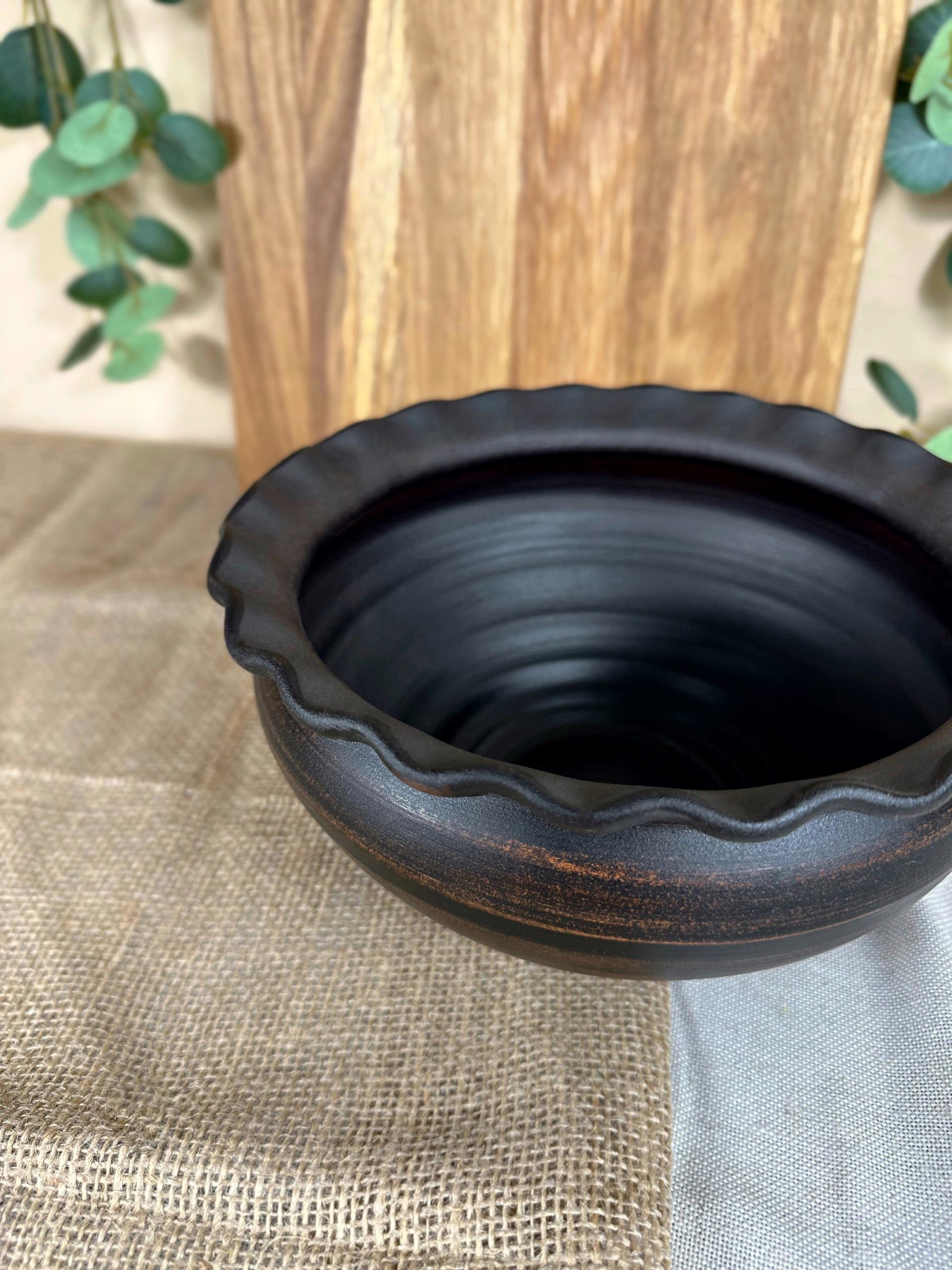 Макитра волна глиняная Гражда Гладка 2,5 л (13003-46) - фото 4 Макитра волна глиняная Гражда Гладка 2,5 л (13003-46) - фото 4