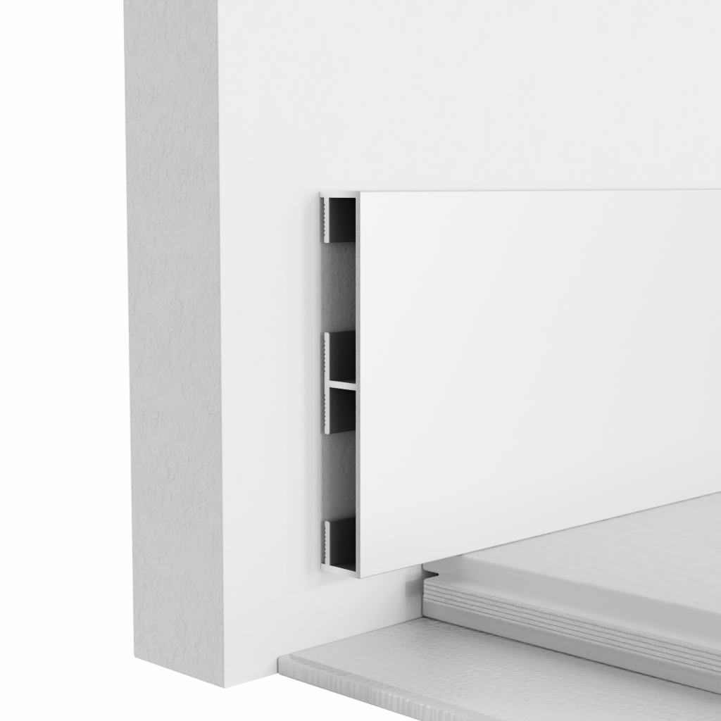 Плінтус прямокутний алюмінієвий AVP-609 60 мм 2600 мм без покриття (24239676)