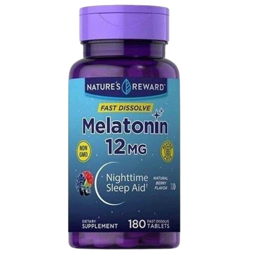 Мелатонін для сну Nature's Reward Melatonin Fast Dissolve 12мг 180 таб. (000020291)