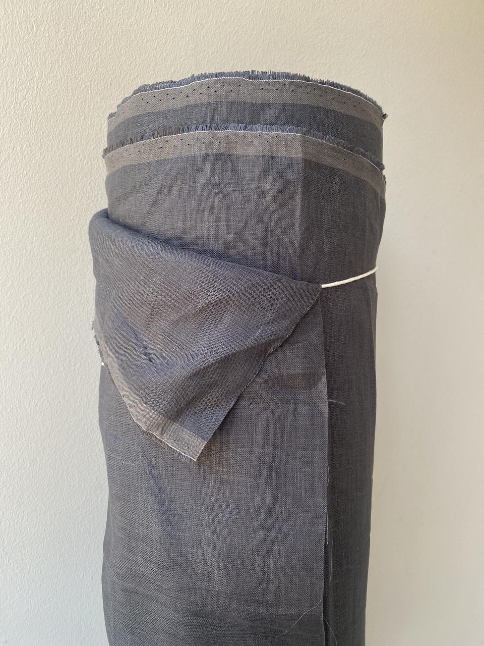 Ткань LINEN PLUS льняная 260 см 744 Темно-графит - фото 1