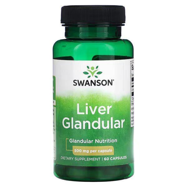 Добавка для здоровья печени Swanson Liver Glandular 500 mg 60 капс.