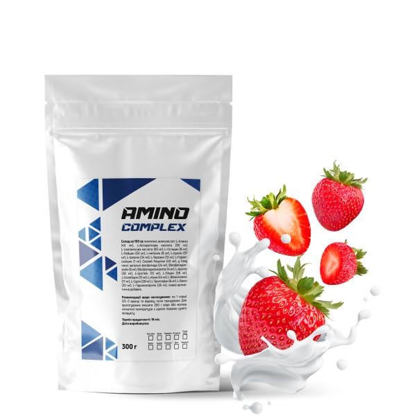 Аминокомплекс Amino Complex Клубника 90% белка на 12 порций 300 г (21-125-am-p300)