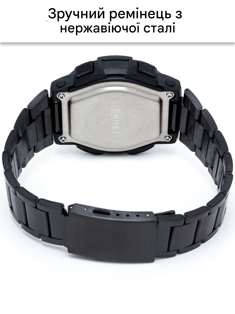 Часы наручные Skmei 1370 с металлическим ремешком классические Черный - фото 10 Часы наручные Skmei 1370 с металлическим ремешком классические Черный - фото 10