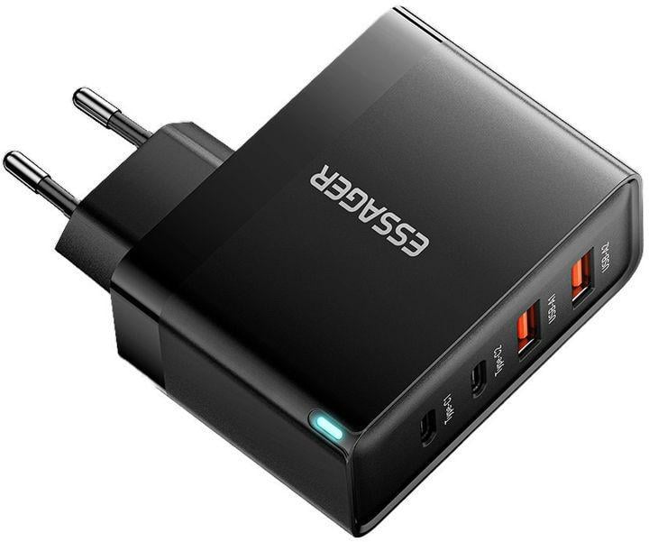 Зарядное устройство Essager Grace 100W GaN 4 Ports Travel Charger 2 Type-C/2 Type-A Black (ESS201) - фото 3
