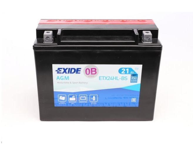 Аккумулятор EXIDE AGM R EN350 21 Ah-12V 205х87х162 мм (ETX24HL-BS) Аккумулятор EXIDE AGM R EN350 21 Ah-12V 205х87х162 мм (ETX24HL-BS)