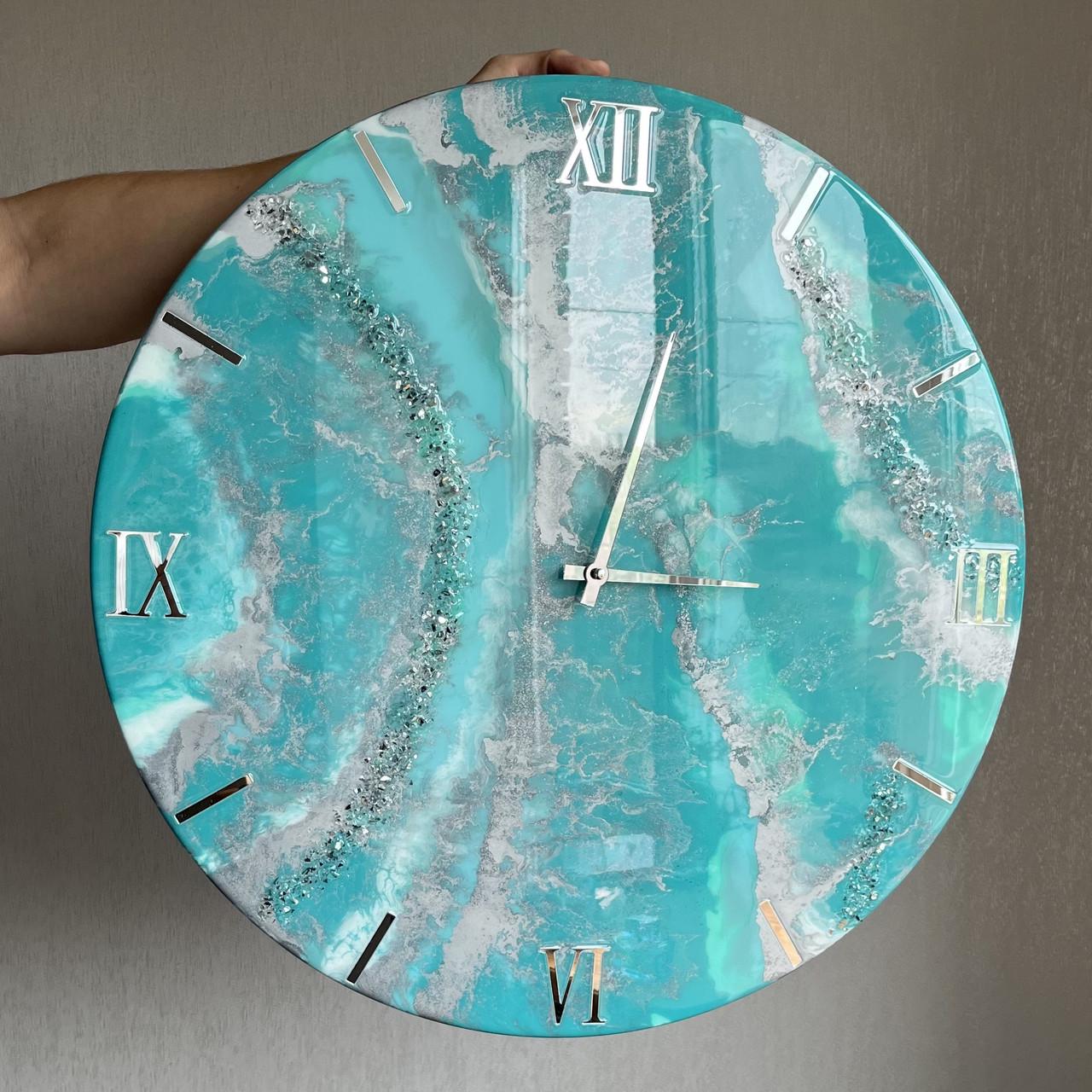 Годинник настінний круглий з епоксидної смоли EPOXY M118 55x55 см