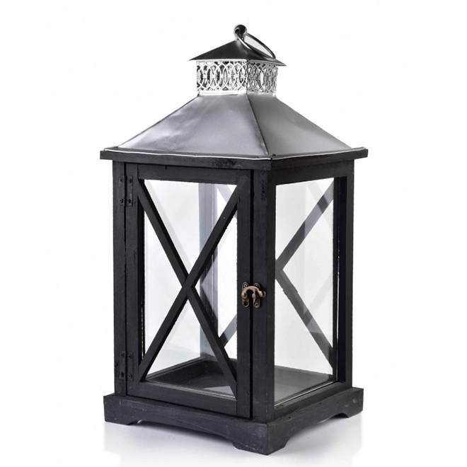 Підсвічник-ліхтар дерев'яний Levi Silver HTO1683 (35246)