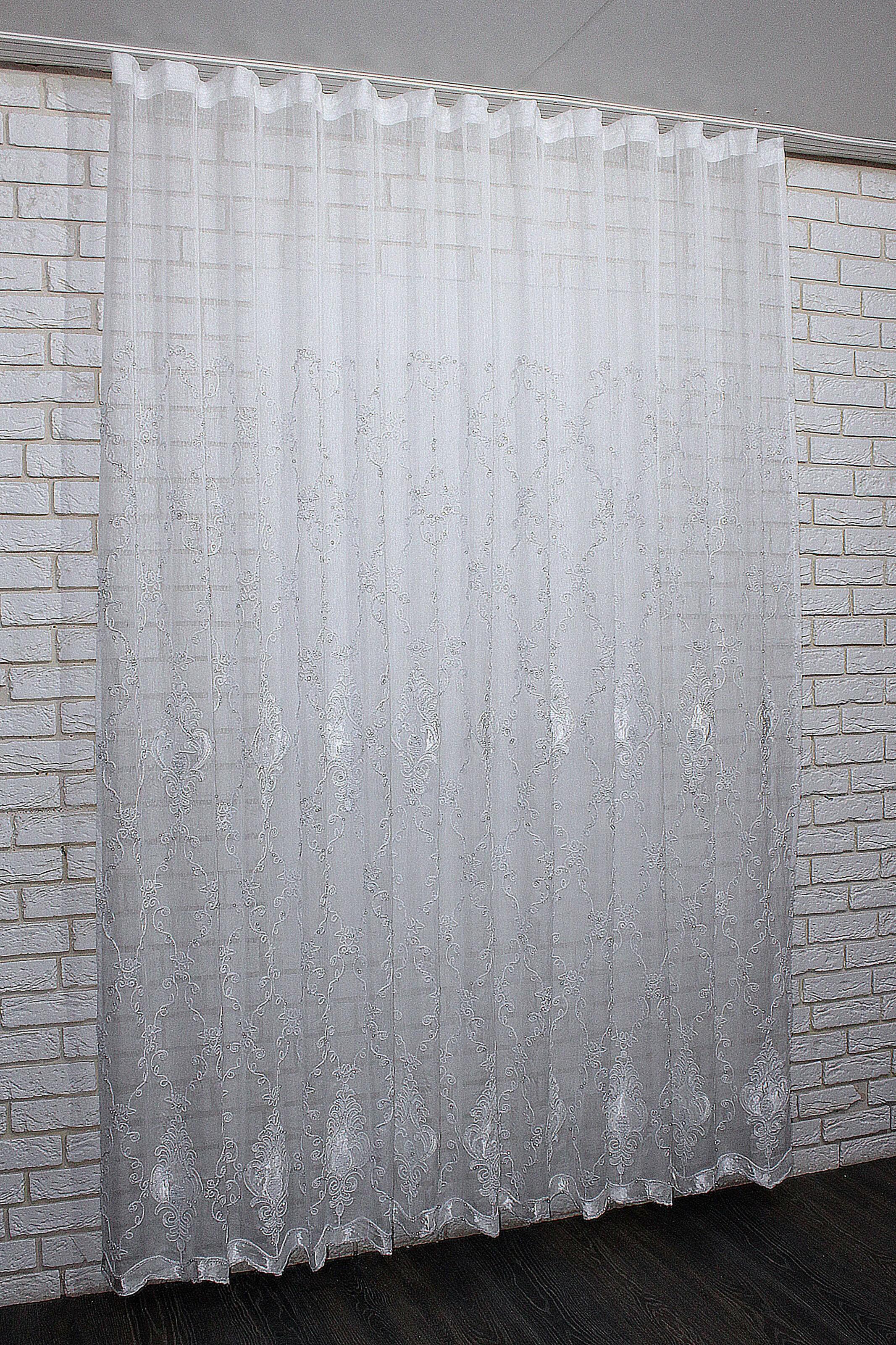 Тюль VR-Textil 797т батист с вышивкой 200х250 см Белый/Серебристый (40-920) Тюль VR-Textil 797т батист с вышивкой 200х250 см Белый/Серебристый (40-920)