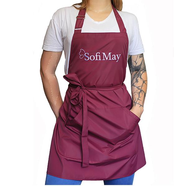 Фартух косметолога Sofi May з кишенею Бордовий - фото 4 Фартух косметолога Sofi May з кишенею Бордовий - фото 4