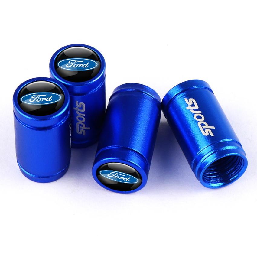 Набор колпачков на ниппель SUNROZ Caps для автомобиля Ford Sports 4 шт. Blue (A67758)