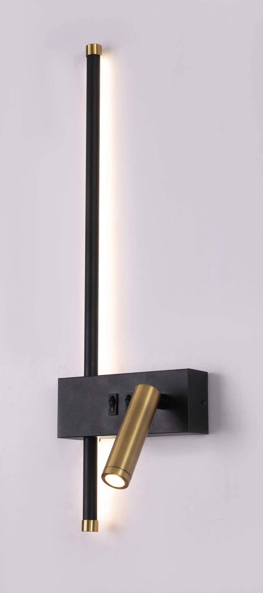 Бра настенная V K26015-500 BK/Brass LED 14W/3W Черный/Бронза (35020029)