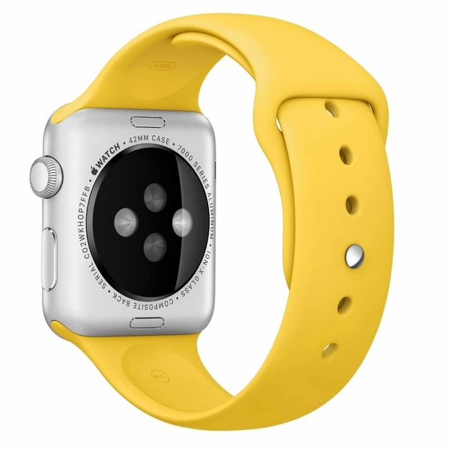 Ремешок силиконовый Sport Band для Apple Watch 42/44/45/49 мм Yellow (212-00509) - фото 2