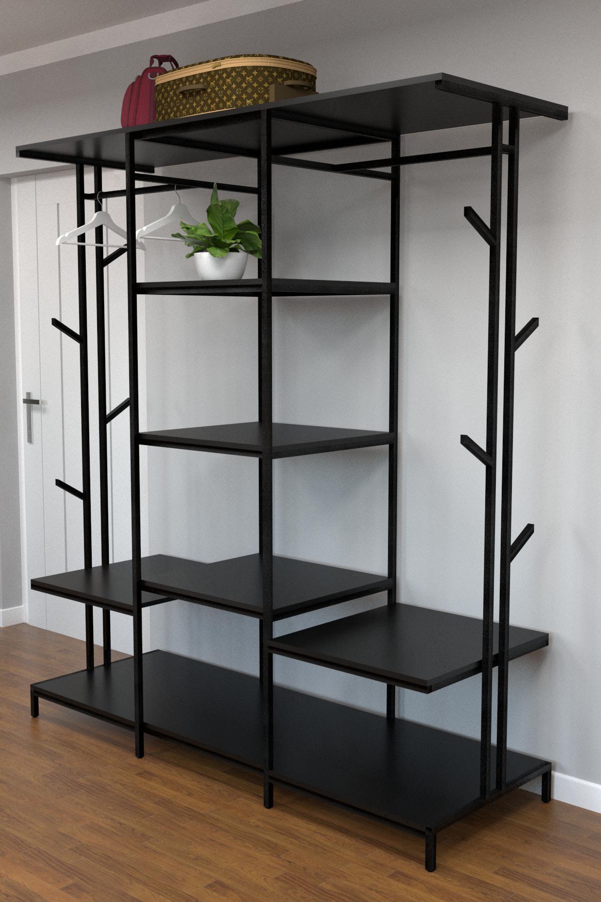 Передпокій EcoLoft Арборо DSP-1293-5 в стилі лофт Чорний (30776208)