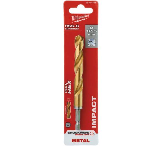 Сверло по металлу Milwaukee RedHEX HSS-G TiN 12.5х83х128 мм (48894728) - фото 2 Сверло по металлу Milwaukee RedHEX HSS-G TiN 12.5х83х128 мм (48894728) - фото 2