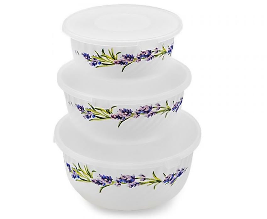 Набор салатников с крышкой SNT Лаванда (MSN-30053-1065)