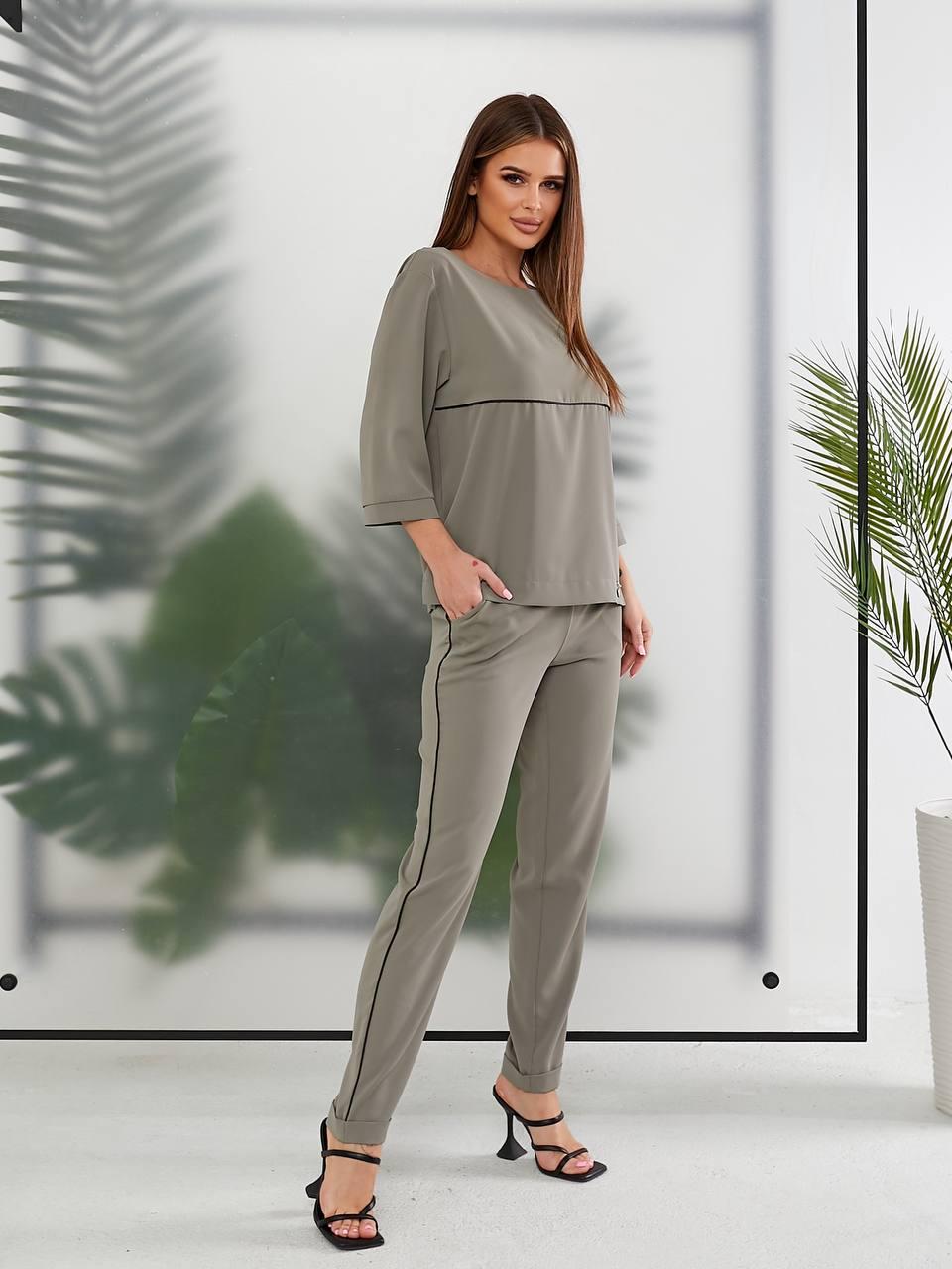 Костюм летний однотонный Khan лонгслив/штаны S Серый (Kh478)