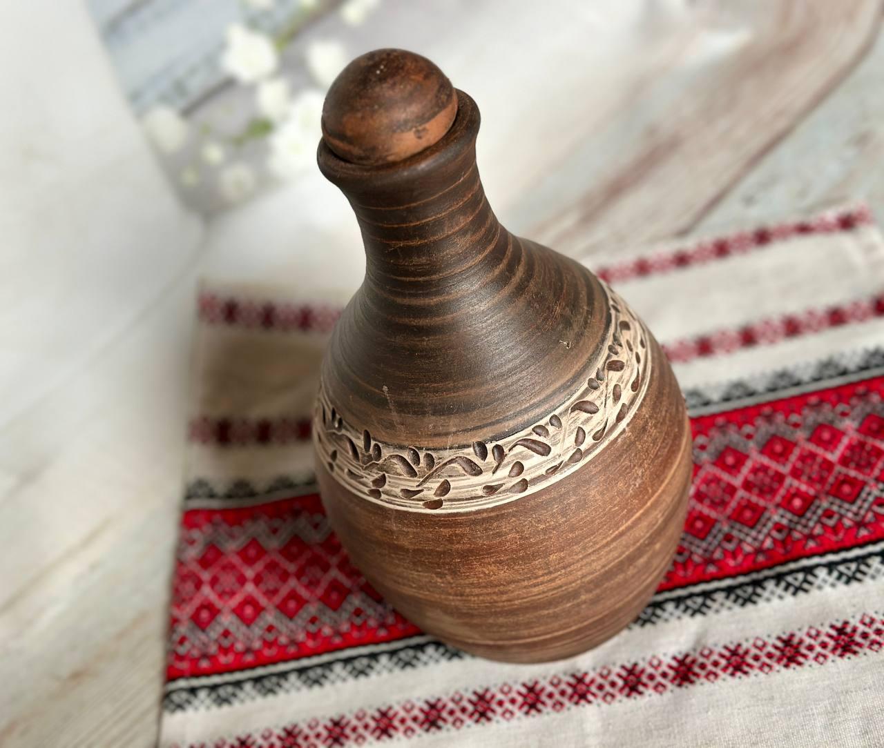 Бутылка глиняная под спиртное ангоб 700 мл (2420959002) - фото 3