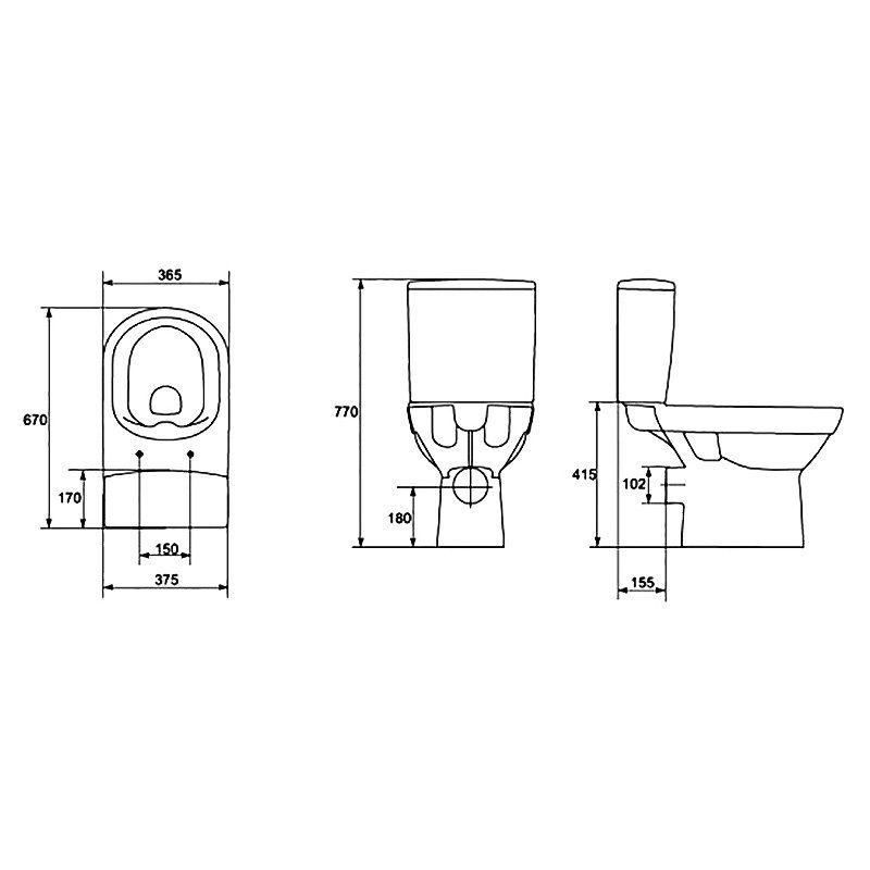 Унітаз-компакт підлоговий Cersanit CITY CLEAN K35-035 безобідковий із сидінням з мікроліфтом (76193) - фото 2 Унітаз-компакт підлоговий Cersanit CITY CLEAN K35-035 безобідковий із сидінням з мікроліфтом (76193) - фото 2