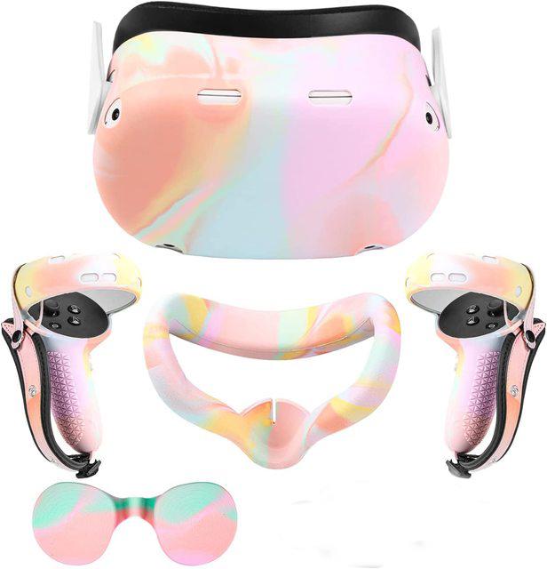 Набор защиты для Oculus Quest 2 дизайнерский силиконовый Rose (ACS-DSNZFQ2rs)