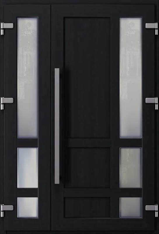 Дверь входная металлопластиковая Steko 2050x1200 мм с фурнитурой AXOR Антрацит