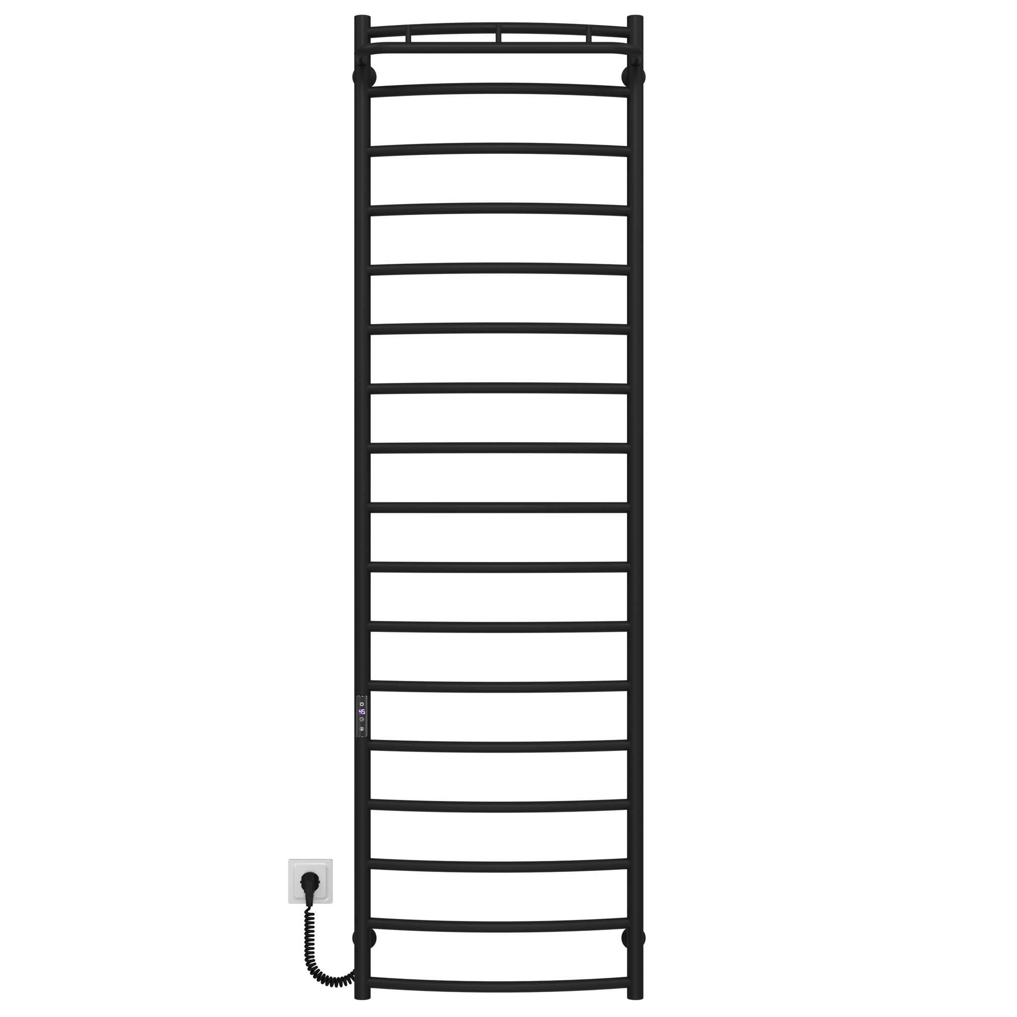 Полотенцесушитель электрический Deffi Классик N П17 JD03 левое подключение нержавеющая сталь 500x1800 мм Черный (C.KN.180.50.17.EBL1)