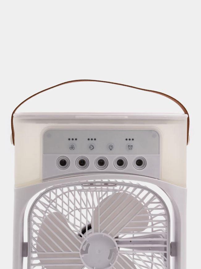 Портативный вентилятор, мини-кондиционер на 600 мл с подсветкой 7 цветов и таймером White - фото 2