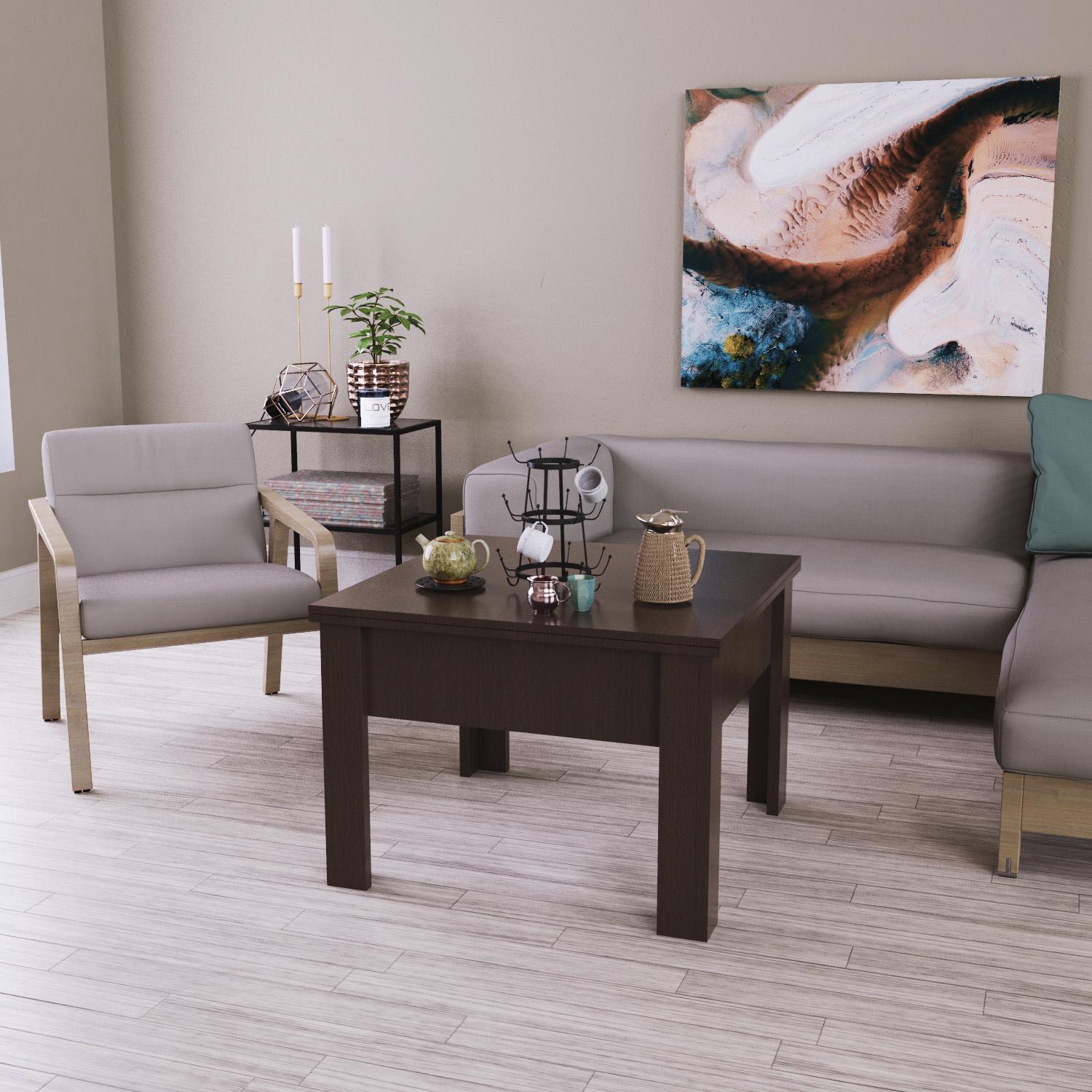 Журнальний стіл-трансформер Artinhead Comfo з ламінованого ДСП Венге - фото 3