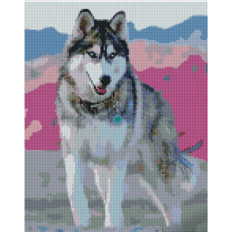 Алмазная мозаика на подрамнике Strateg Премиум Хаски 30x40 см (Str-KB078)