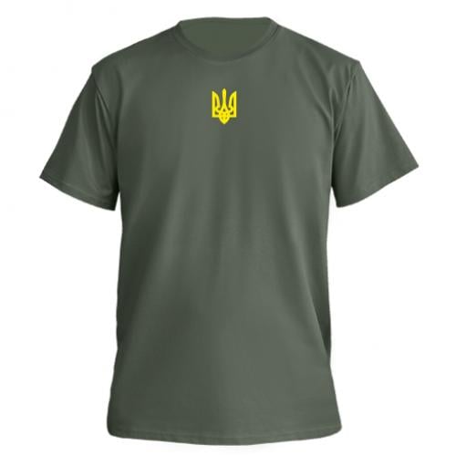Футболка мужская Owi Premium Герб України S Хаки (15013444-23-166349-S)