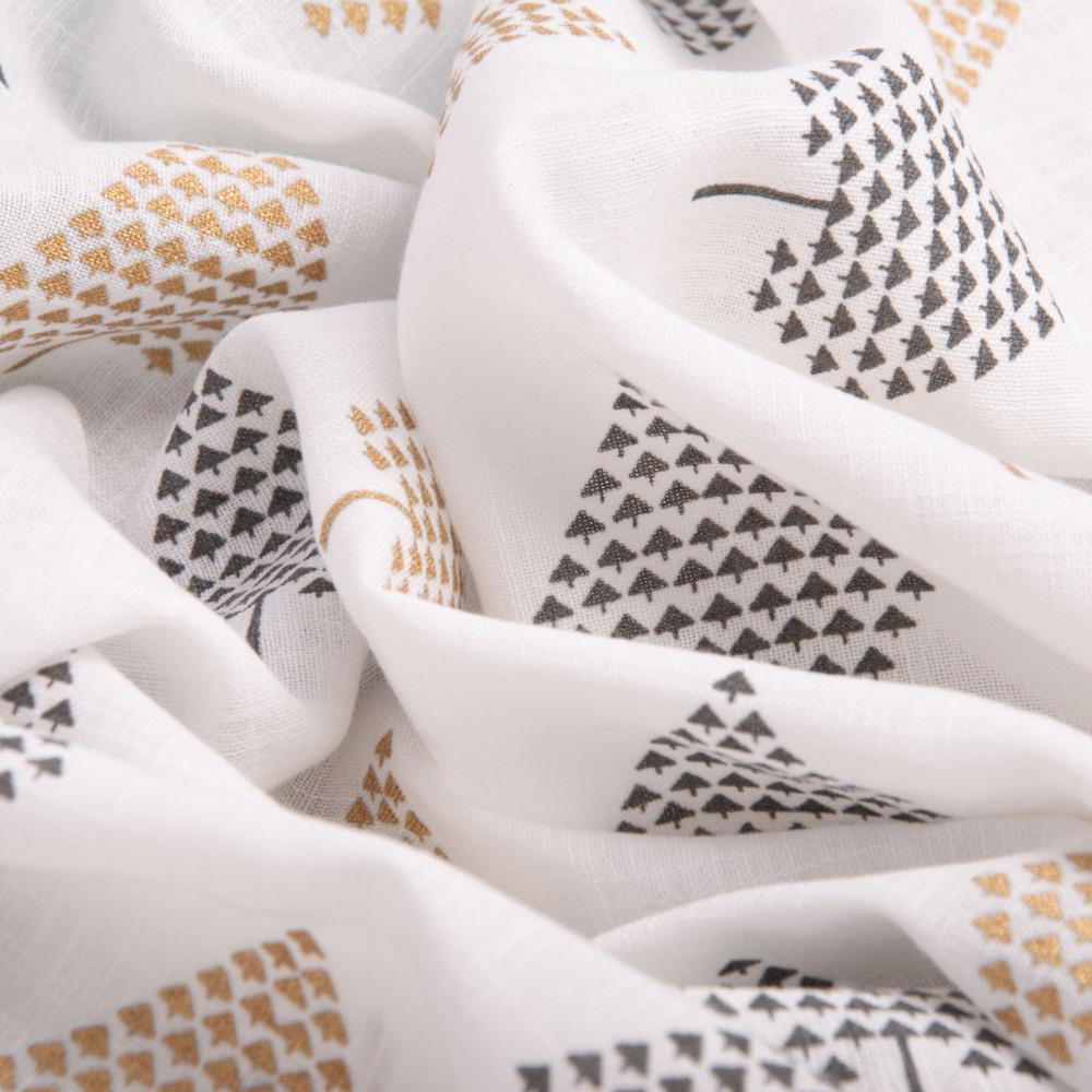 Ткань костюмная под лен с напылением дерева молоко