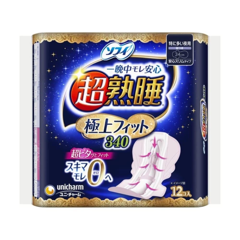 Прокладки ультратонкі нічні гігієнічні UNICHARM Sofy Deep Sleep Slim 34 см 12 шт. (2470832480)