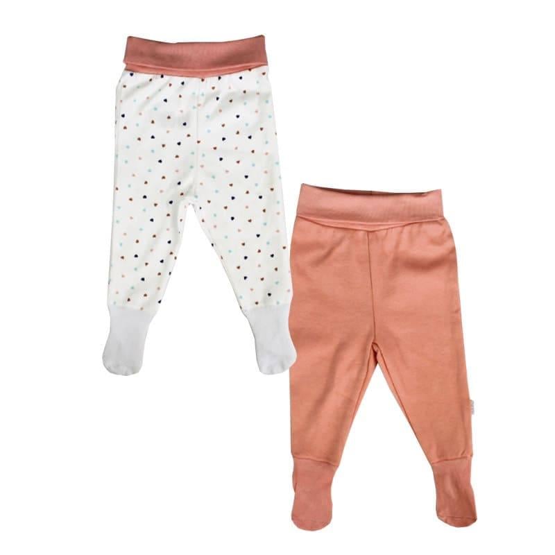 Ползунки набор Bebetto Т2221 2 шт. 56-62 см Персиковый/Белый Ползунки набор Bebetto Т2221 2 шт. 56-62 см Персиковый/Белый