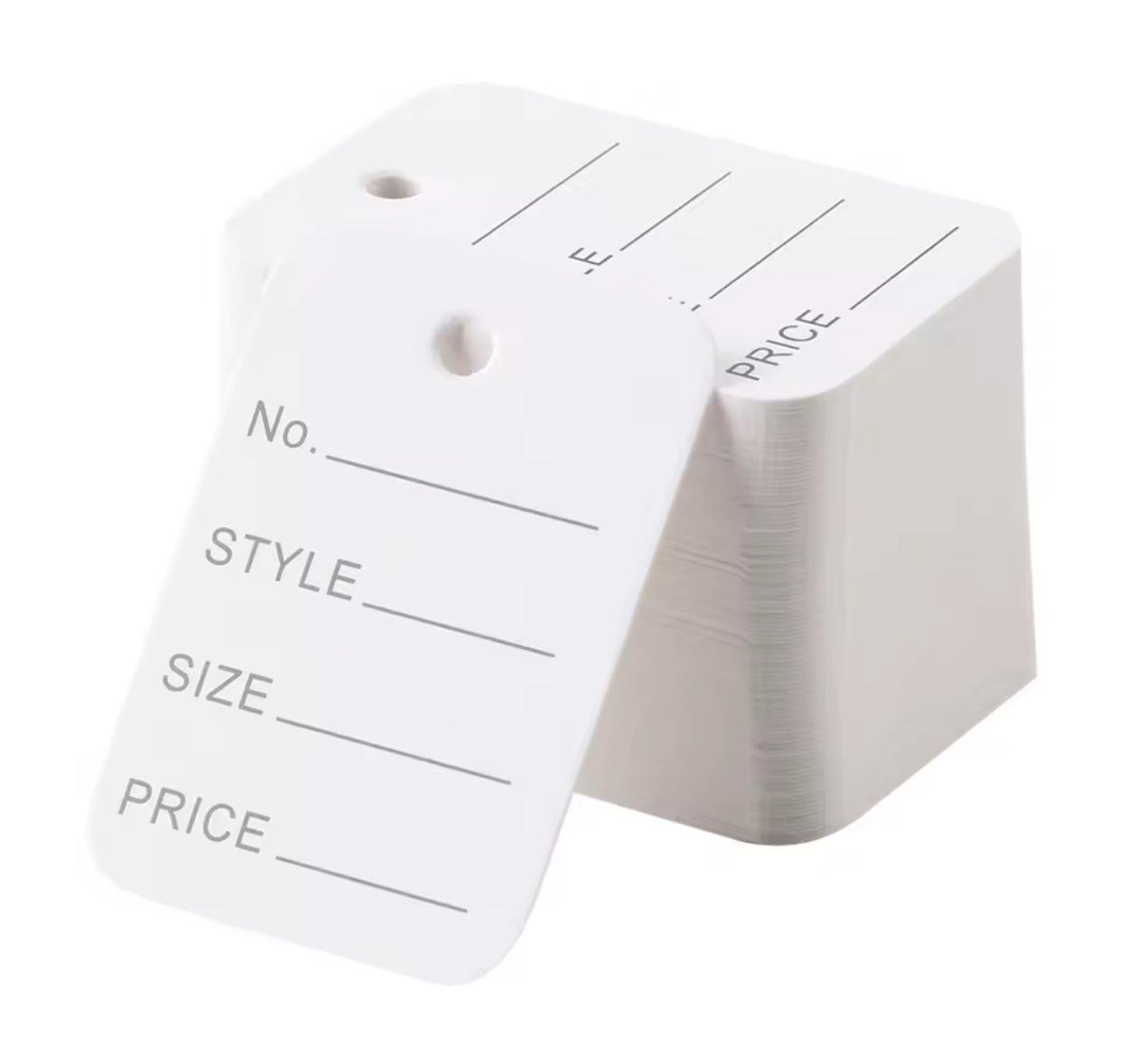 Бирка для одежды картонная 50х30 мм 100 шт. Белый