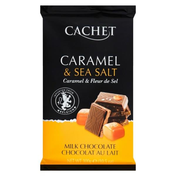 Шоколад CACHET Milk Chocolate Caramel Sea Salt Молочний Карамель Сіль 300 г (216469)