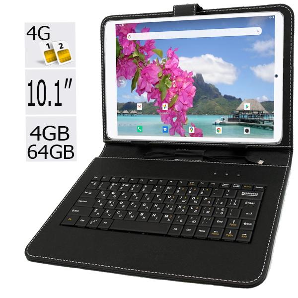 Планшет-телефон Adronix MT Pad 464 LTE 4GB/64GB IPS 10/1'' з чохлом-клавіатурою Silver (24983075) - фото 2 Планшет-телефон Adronix MT Pad 464 LTE 4GB/64GB IPS 10/1'' з чохлом-клавіатурою Silver (24983075) - фото 2