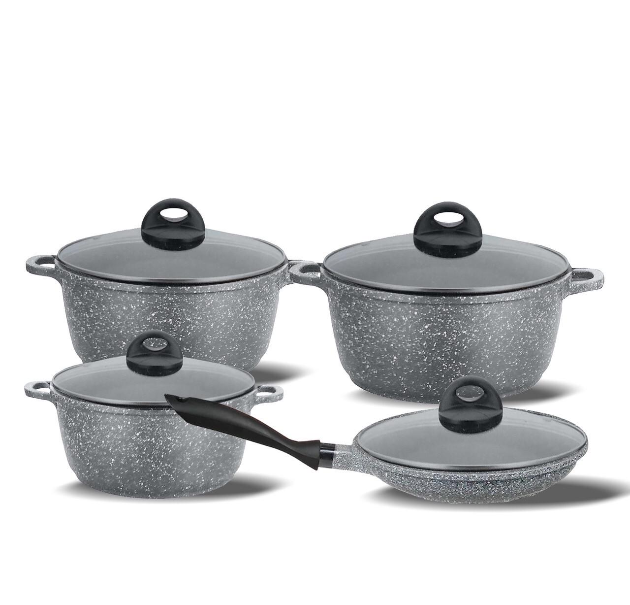 Набор посуды Benson BN-325 мраморное покрытие 8 пр. (112533)