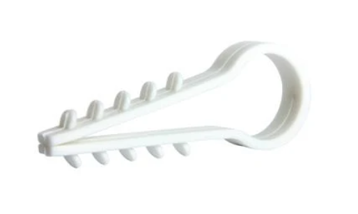 Дюбель-хомут E.NEXT Ø16 мм для круглого дроту ПВХ 50 шт. Білий (m0080112)