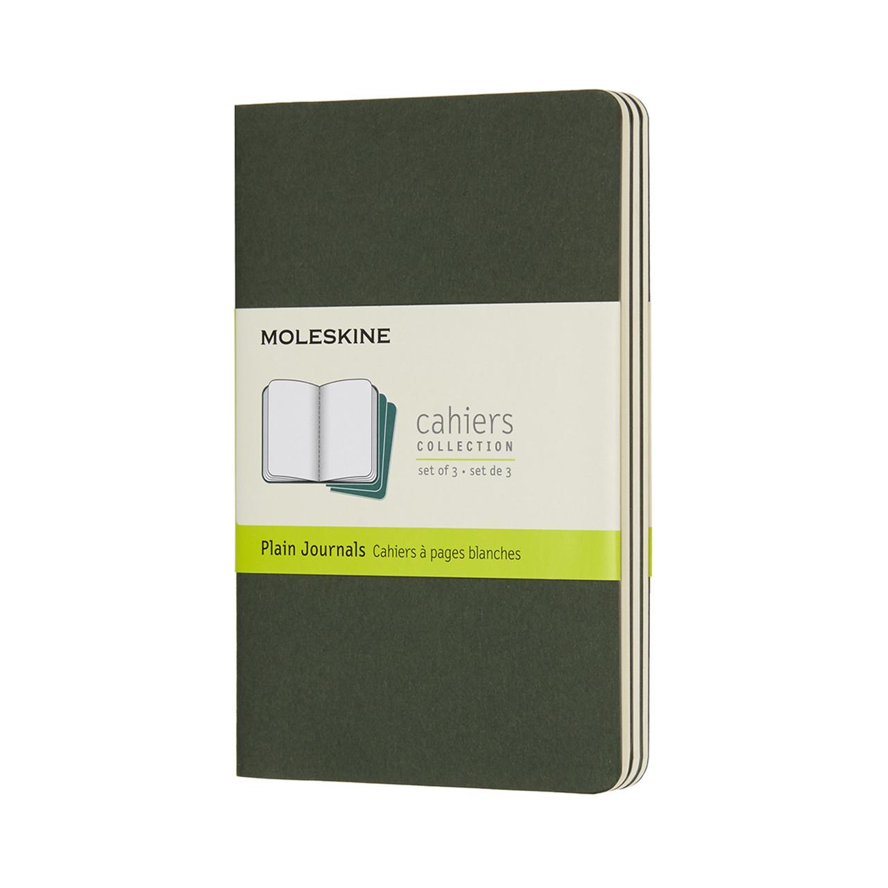 Блокнот Moleskine Cahier карманный 64 страницы нелинованный 9х14 см Зеленый