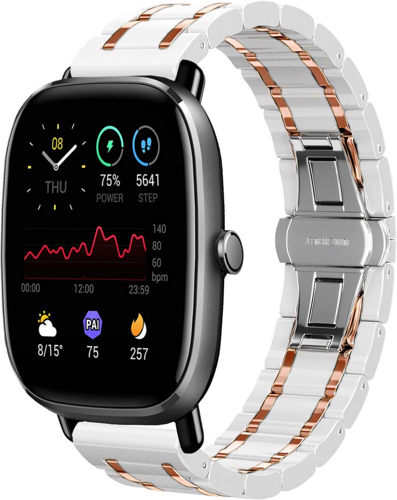 Ремешок керамический Ceramo для Amazfit GTS 2 mini Pink/White (28739-52)