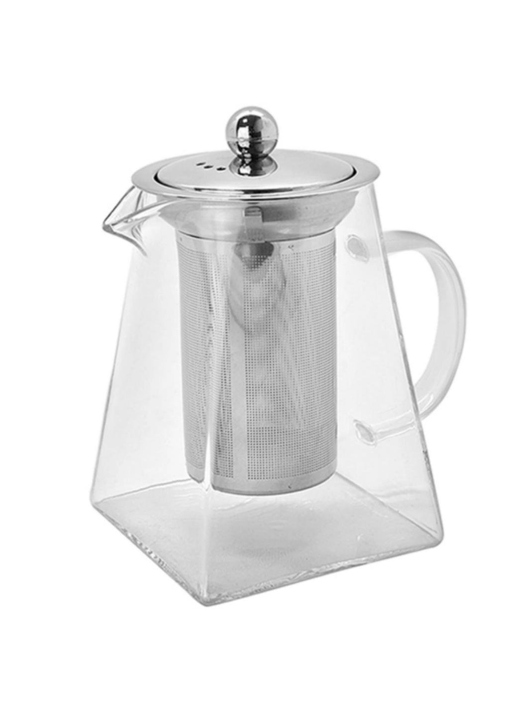 Заварник стеклянный с металлическим ситом Edenberg из нержавеющей стали 10х14,5 см 750 мл Прозрачный (19022А)