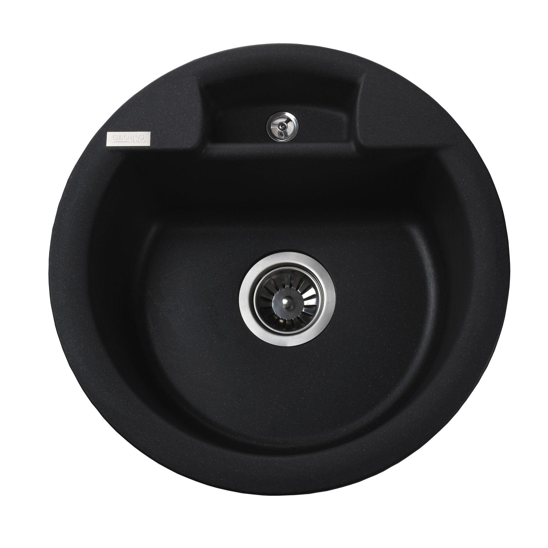 Мойка кухонная гранитная Globus Lux 000022380 480x480 мм Черный (116187)