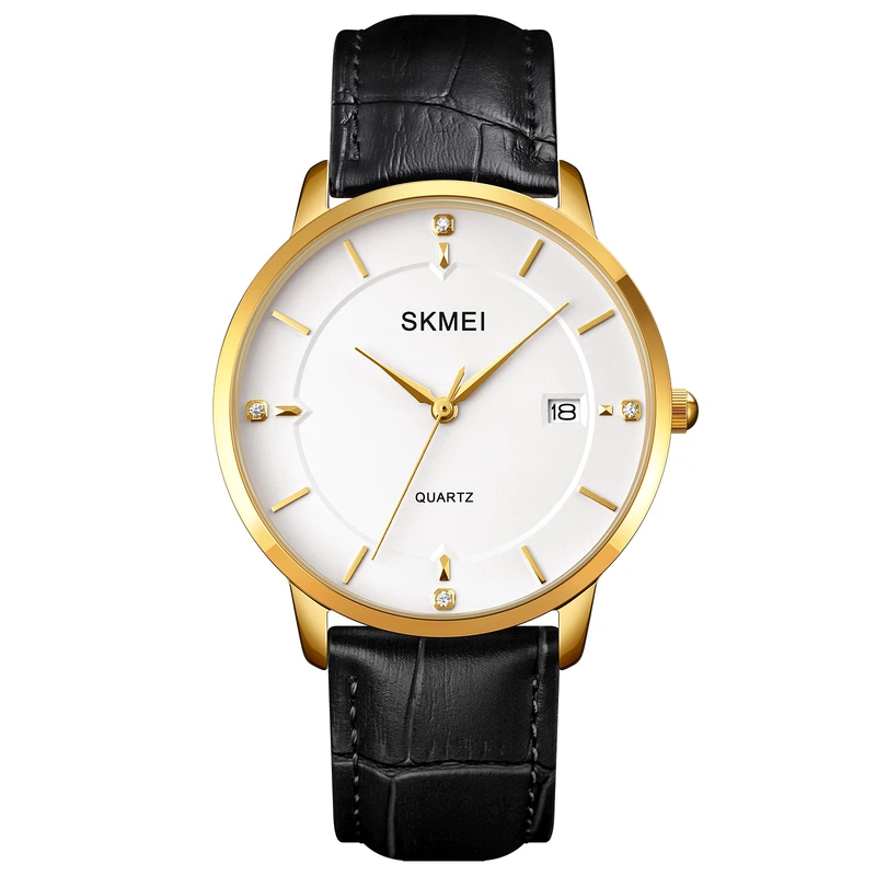Наручний годинник Skmei 1801LGDWT Gold/White Leather
