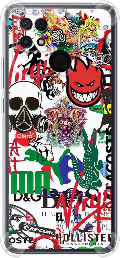 Чехол на Xiaomi Redmi 10C Many different logos (4022sp-2591-42517)