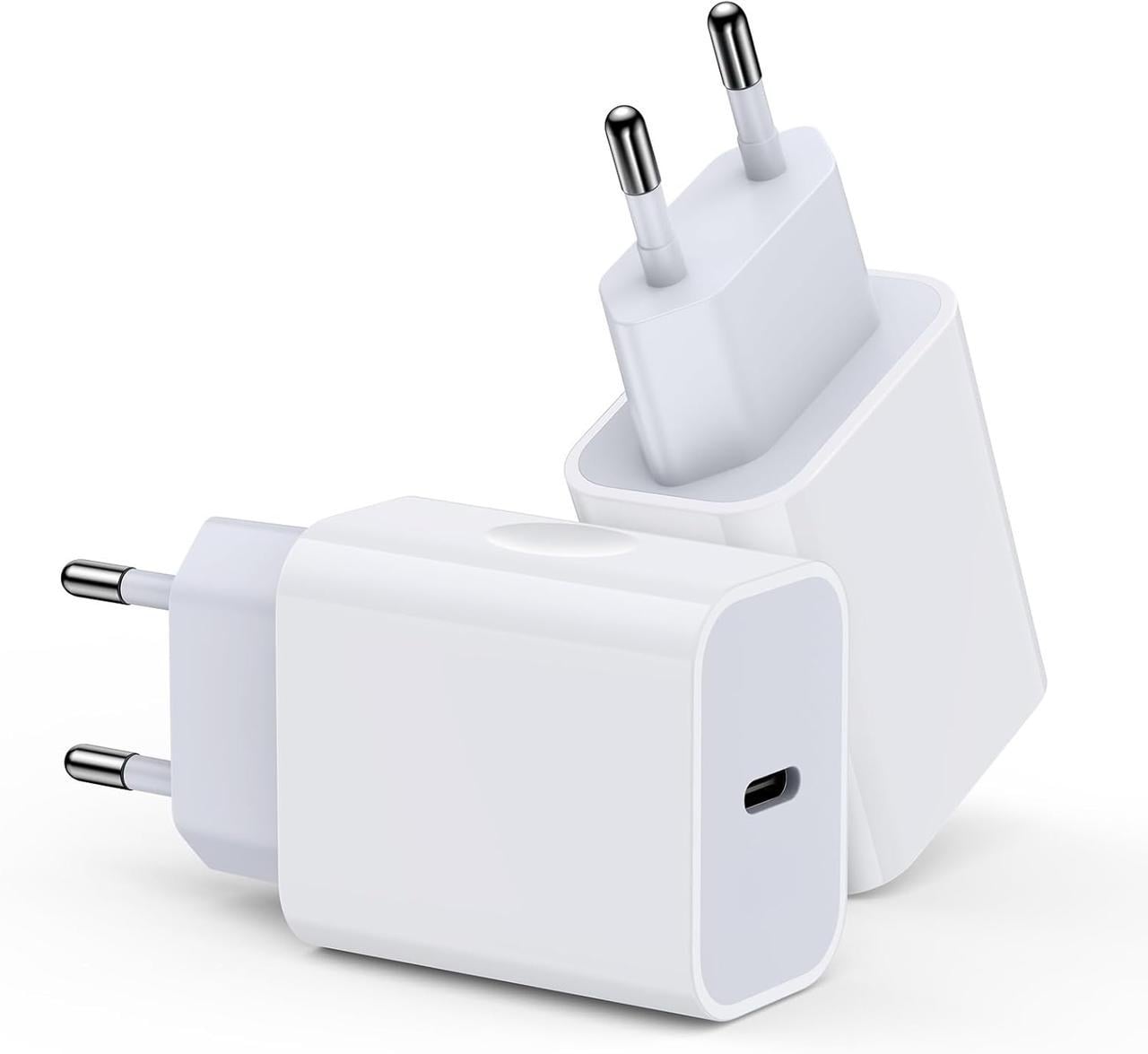 Адаптер живлення USB-C європейський дорожній 20 Вт та 2 кабелі 2 шт. Адаптер живлення USB-C європейський дорожній 20 Вт та 2 кабелі 2 шт.